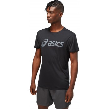Фото Футболка спортивная CORE ASICS TOP (2011C334-002), Цвет - черный, серый, Спортивные футболки