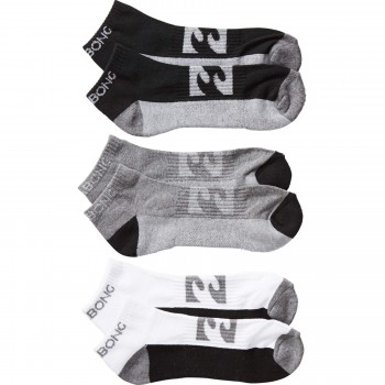 Фото Носки ANKLE SOCK 3PACKS (W5SO02-1), Цвет - черный, серый, белый, Носки