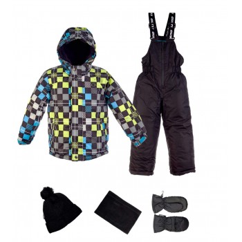 Фото Комплект (куртка, напівкомбінезон, аксесуари) для хлопчиків 4596 GWB (4596 GWB), Колір - блакитний, Комплекти