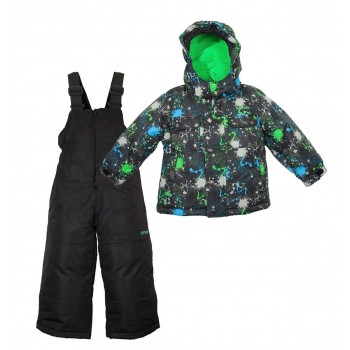 Фото Комплект (куртка, полукомбинезон) для мальчиков 4780 XWB (4780 XWB), Цвет - черный, зеленый, Комплекты