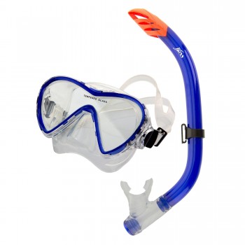 Фото Маска Set: mask, snorkel (M148S-64), Колір - синій, Маски для плавання