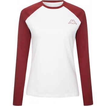 Фото Футболка с длинным рукавом Women's long sleeve T-shirt (104855-WH), Цвет - белый, красный, Футболки с длинным рукавом