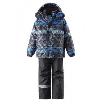Фото Комплект (куртка, штаны на подтяжках) для мальчиков 723693A (723693A-6511), Цвет - синий, салатовый, Комплекты