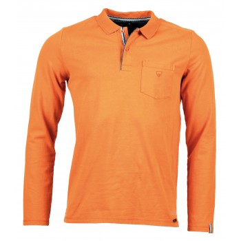 Фото Футболка с длинным рукавом Cato Langarm Polo Shirt (0912636), Цвет - оранжевый, Футболки с длинным рукавом