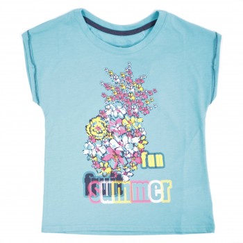 Фото Футболка Girl's T-shirt (S17AOUTSG08-N1), Цвет - бирюзовый, Футболки