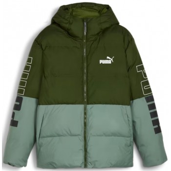 Фото Пуховик синтетический Puma Power Hooded Jacket (675389-31), Цвет - зеленый, Пуховики