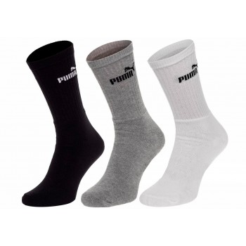 Фото Шкарпетки спортивні PUMA ELEMENTS CREW SOCK 3P (883296-10), Колір - білий, сірий, чорний, Шкарпетки