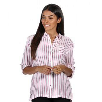 Фото Рубашка с длинным рукавом Meera (RWS108-8U3), Цвет - светло-фиолетовый, белый, Длинный рукав