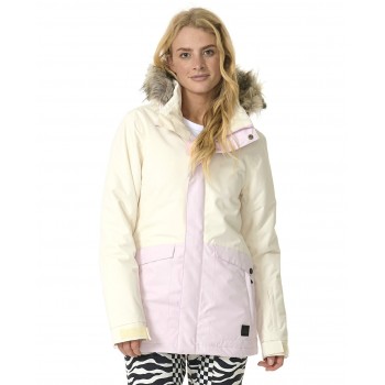 Фото Куртка для сноуборда RIDER PARKER JACKET 10K/10K (001WOU-108), Цвет - белый, розовый, Горнолыжные