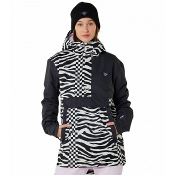 Фото Куртка для сноуборда RIDER ANORAK JACKET 10K 10K (002WOU-8264), Колір - чорний, білий, Гірськолижні і сноубордичні