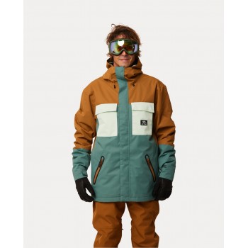 Фото Куртка для сноуборда PINNACLE JACKET (004MOU-146), Цвет - горчичный, бирюзовый, Горнолыжные куртки
