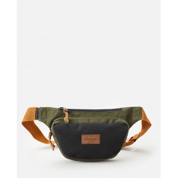 Фото Сумка WAIST BAG SMALL COMBINE (BUTBT9-9389), Цвет - темно-оливковый, черный, Поясные сумки