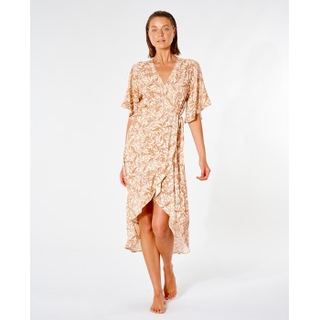 Фото Сукня LUNAR TIDES WRAP DRESS (GDRMH9-4043), Колір - бежевий з принтом, Сукні