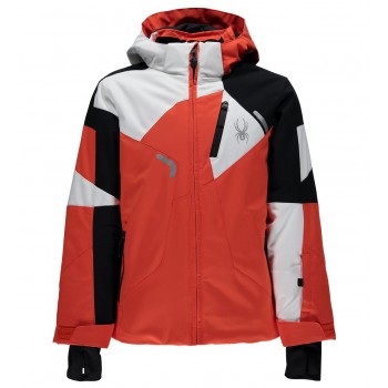 Фото Куртка горнолыжная Boy's Leader (231008-626), Цвет - оранжевый, черный, белый, Горнолыжные сноубордные