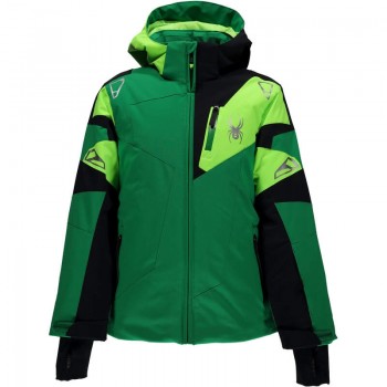 Фото Куртка горнолыжная BOY'S LEADER (235008-314), Цвет - зеленый, черный, Горнолыжные