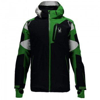 Фото Куртка горнолыжная LEADER (783302-018), Цвет - черный, зеленый, Горнолыжные куртки